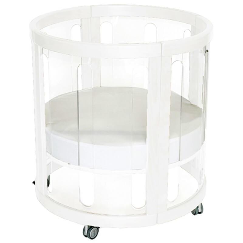 Babyhood Kaylula Sova Cot Clear with Mattress - White