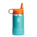 Hydro Flask Kids Wide Mouth Straw Lid with Boot Insulated Water Bottle - 12 Oz - Seaspray