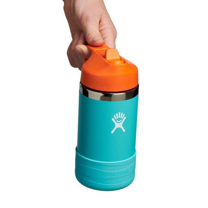 Hydro Flask Kids Wide Mouth Straw Lid with Boot Insulated Water Bottle - 12 Oz - Seaspray