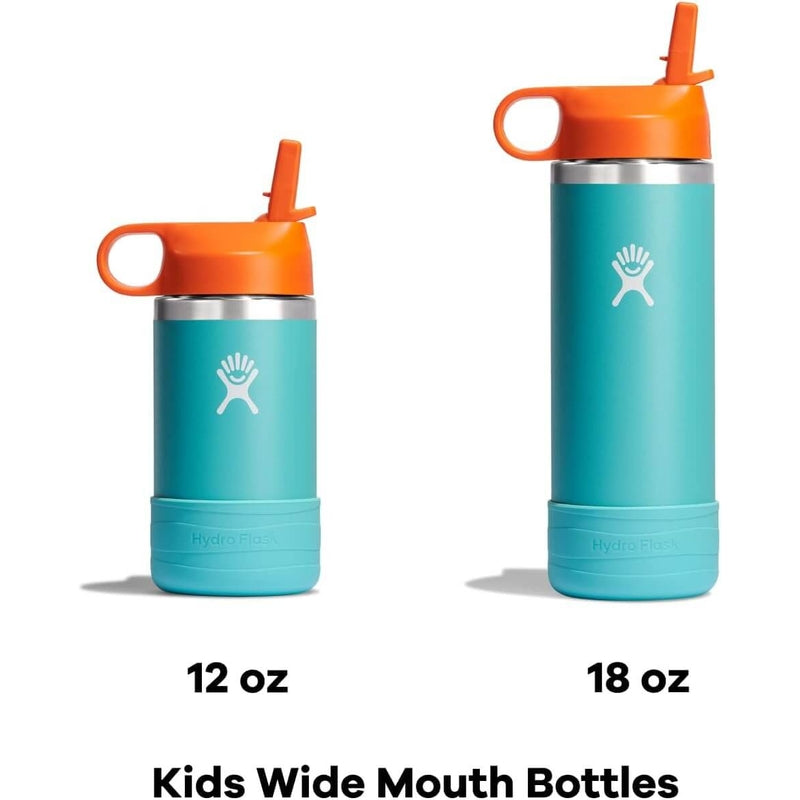 Hydro Flask Kids Wide Mouth Straw Lid with Boot Insulated Water Bottle - 12 Oz - Seaspray