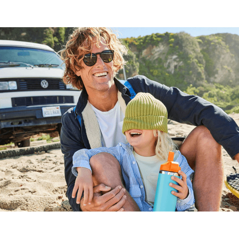 Hydro Flask Kids Wide Mouth Straw Lid with Boot Insulated Water Bottle - 12 Oz - Seaspray