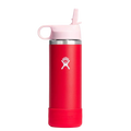 Hydro Flask Kids Wide Mouth Straw Lid with Boot Insulated Water Bottle - 18 Oz - Goji