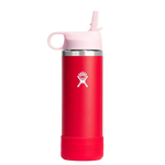 Hydro Flask Kids Wide Mouth Straw Lid with Boot Insulated Water Bottle - 18 Oz - Goji