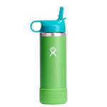 Hydro Flask Kids Wide Mouth Straw Lid with Boot Insulated Water Bottle - 18 Oz - Grass