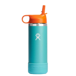 Hydro Flask Kids Wide Mouth Straw Lid with Boot Insulated Water Bottle - 18 Oz - Seaspray