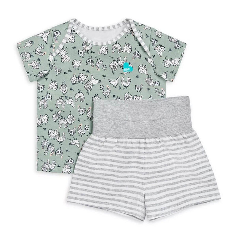 Love to Dream Kids Shorts Pyjamas Original Chicken Run Olive / 4-5 Year