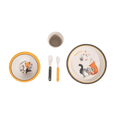 Moulin Roty Les Moustaches Baby Safe Bamboo Dish Set 27x7x24cm