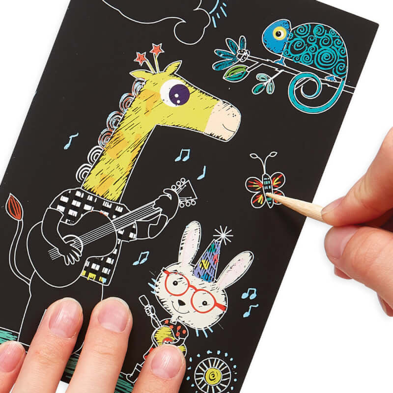 Ooly Mini Kit Scratch & Scribble - Safari Party (6 Sheets)