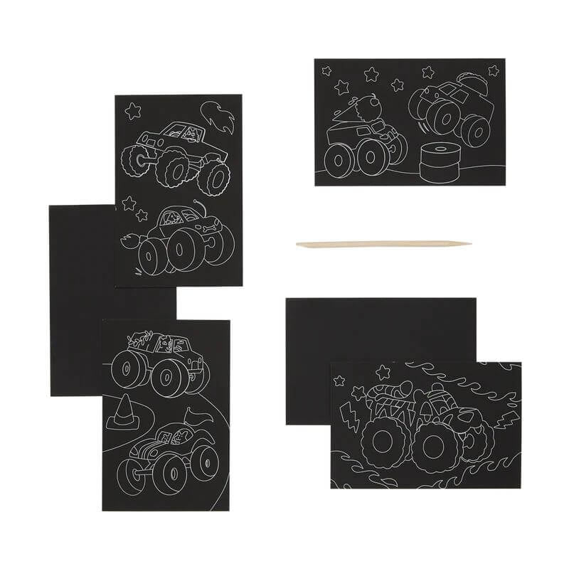 Ooly Mini Scratch & Scribble Art Kit - Monster Truck