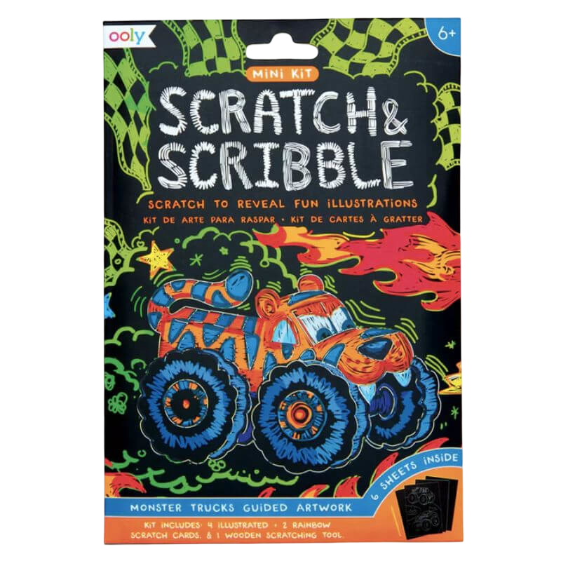 Ooly Mini Scratch & Scribble Art Kit - Monster Truck