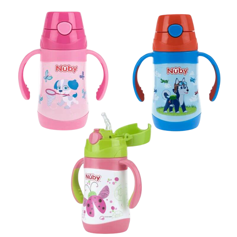 Nuby No-Spill Clik-It Stainless Steel Insulated Flip-It 280ml