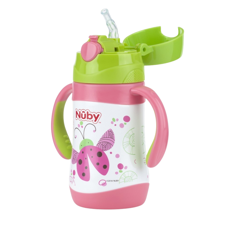 Nuby No-Spill Clik-It Stainless Steel Insulated Flip-It 280ml