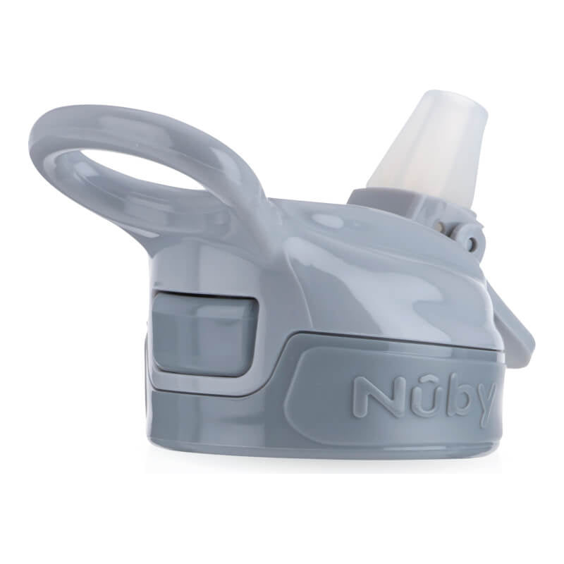 Nuby Soft Spout On the Go Sports Bottle with Push Button 360ml - Grey