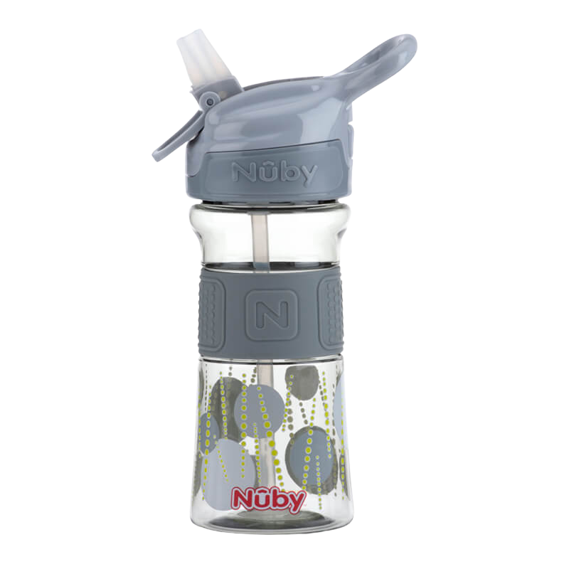 Nuby Soft Spout On the Go Sports Bottle with Push Button 360ml - Aqua