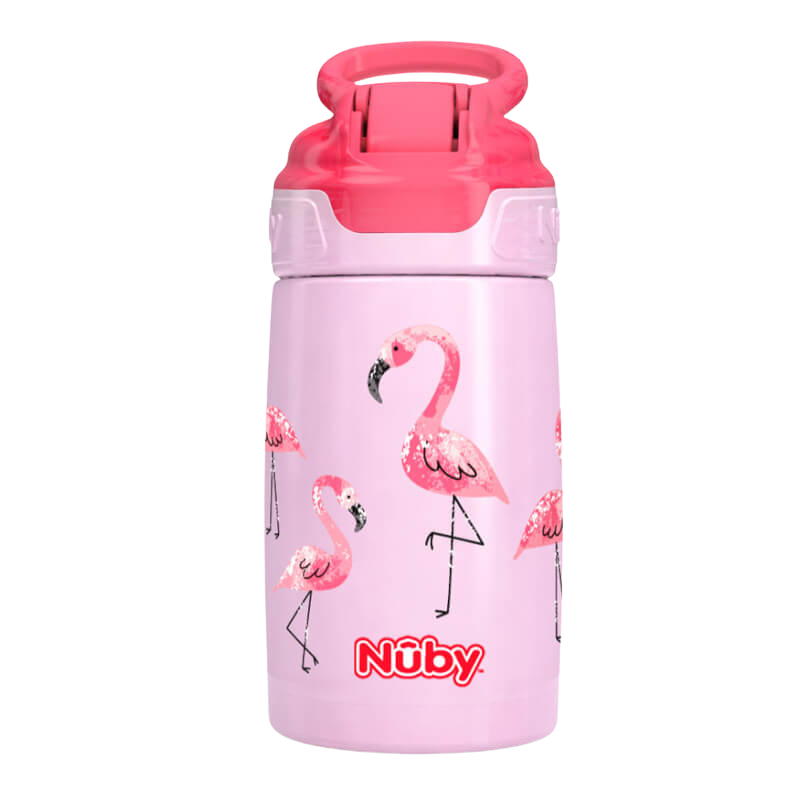 Nuby No-Spill Thirsty Kids Stainless Steel Reflex Flip-it 300ml