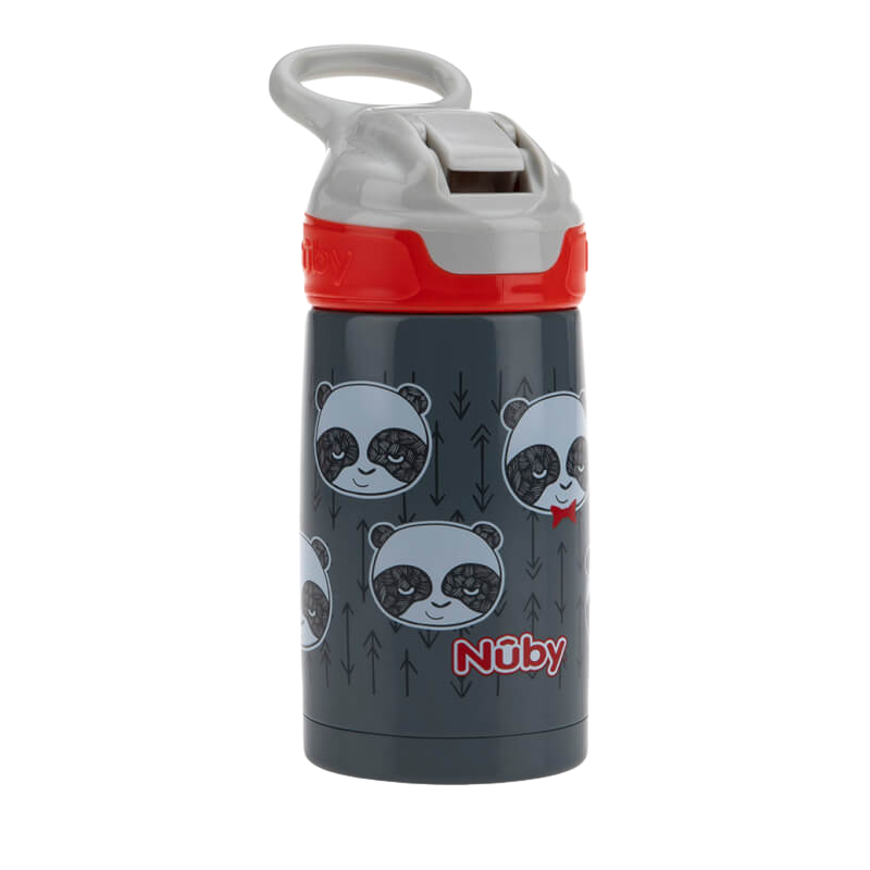 Nuby No-Spill Thirsty Kids Stainless Steel Reflex Flip-it 300ml