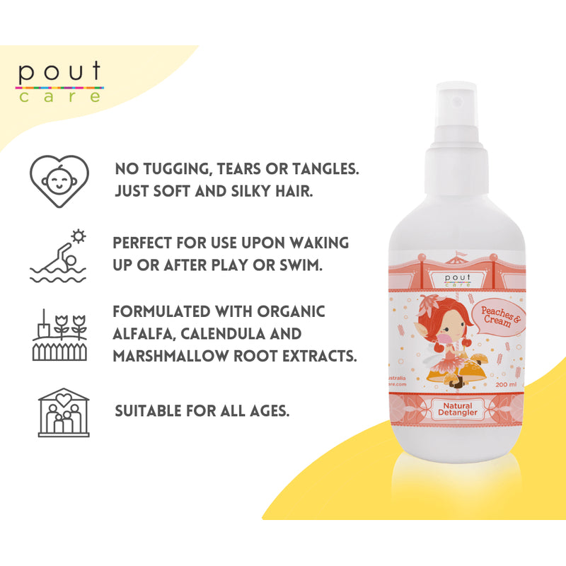pout Care Peaches &Cream Natural Detangler - 200ml