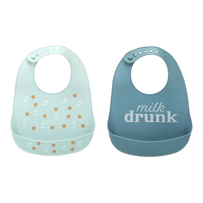 Pearhead Silicone Bib - Milk Drunk - 2-Pack
