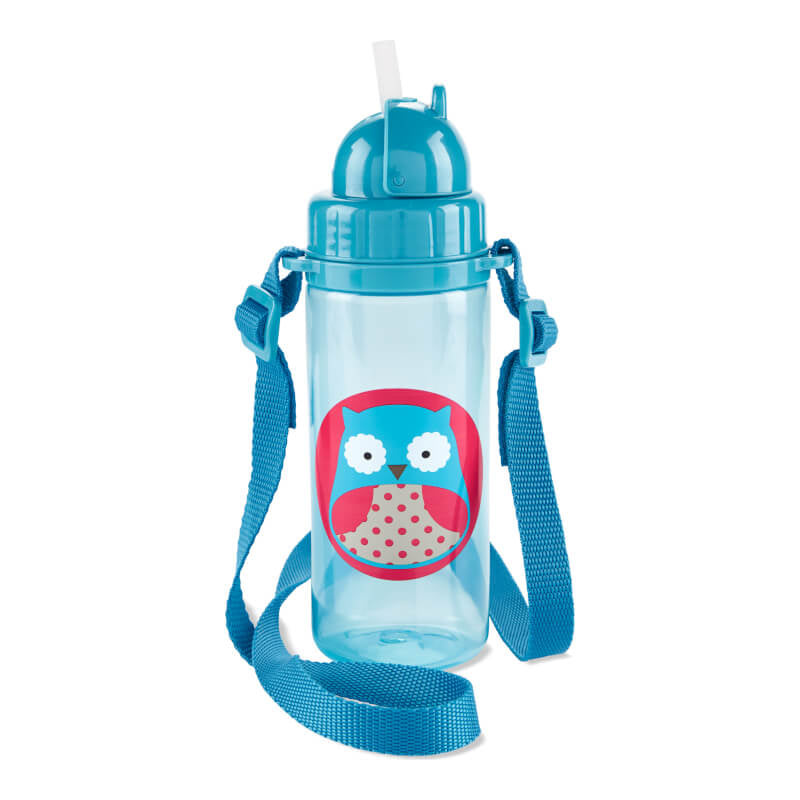 Skip Hop Zoo Straw Bottle with Shoulder Strap