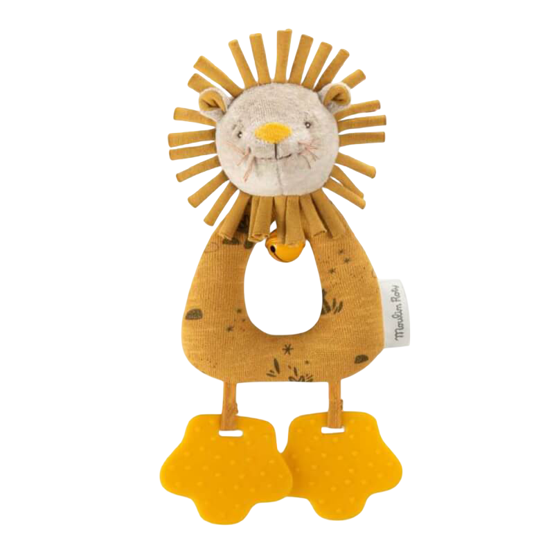 Moulin Roty Sous Mon Baobab Lion Ring Rattle 27cm