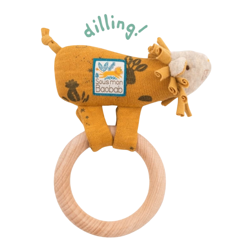 Moulin Roty Sous Mon Baobab Paprika the Lion Ring Rattle 15cm
