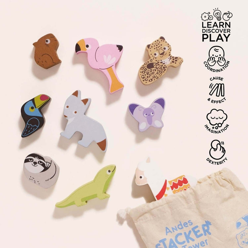Le Toy Van Stacking Andes Animals & Bag