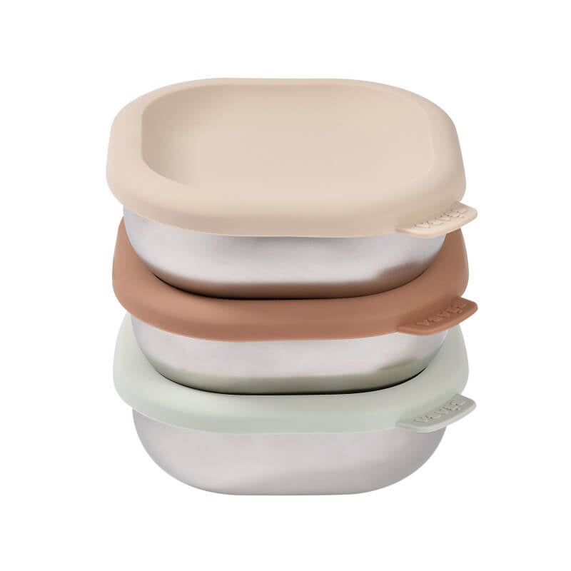 Beaba Stainless Steel Meal Boxes Set - Natural
