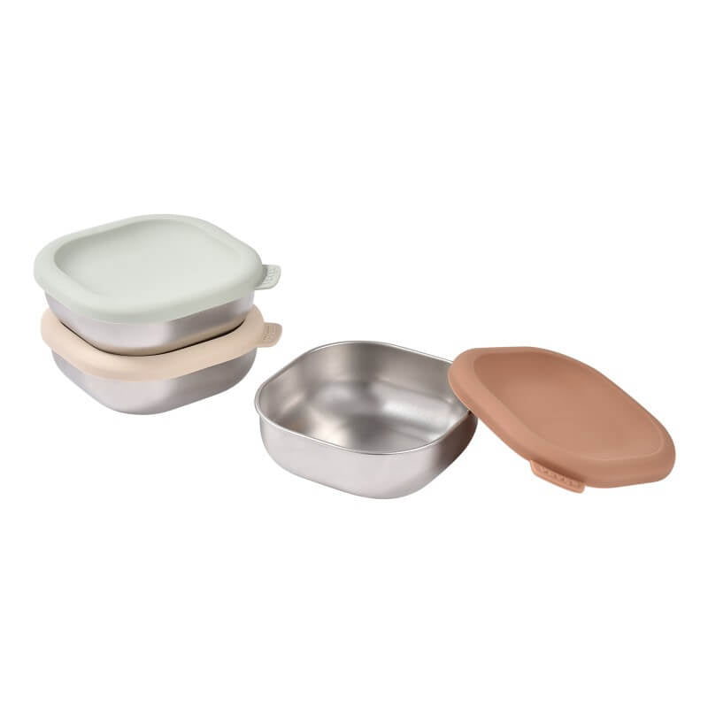 Beaba Stainless Steel Meal Boxes Set - Natural