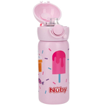 Nuby Stainless Steel Sport Bottle Spout with Push Button Cap 10oz/300ml