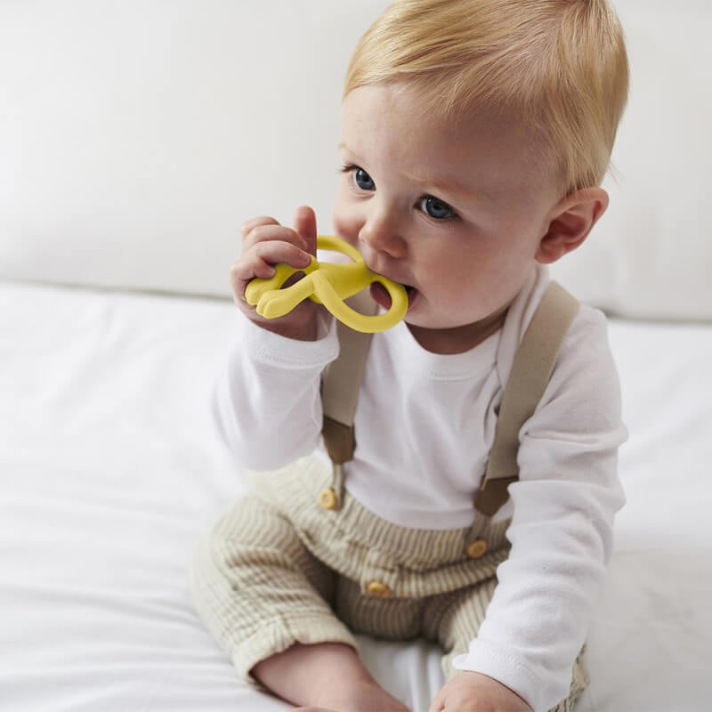 Matchstick Monkey Original Teething Toy & Gel Applicator - Yellow