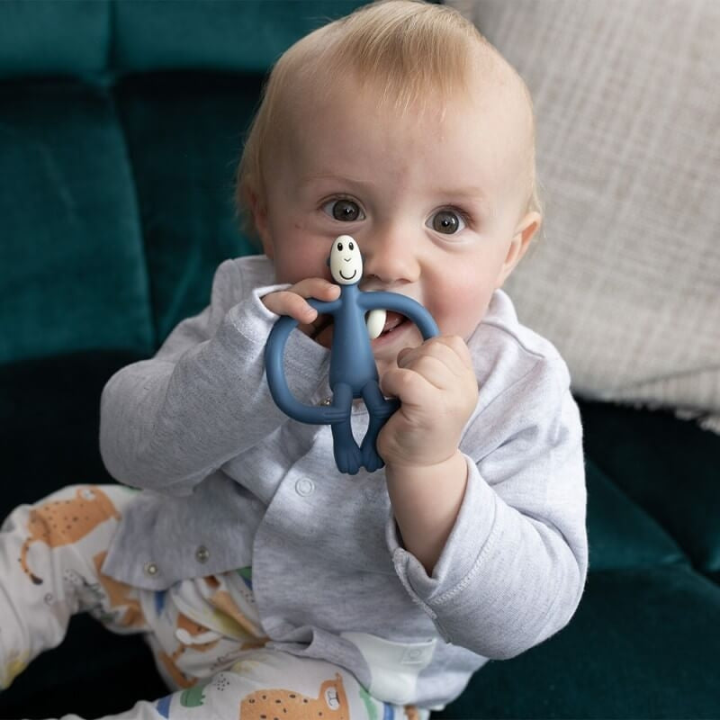 Matchstick Monkey Original Teething Toy With Tail - Airforce Blue