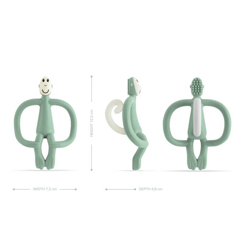 Matchstick Monkey Original Teething Toy With Tail - Mint Green