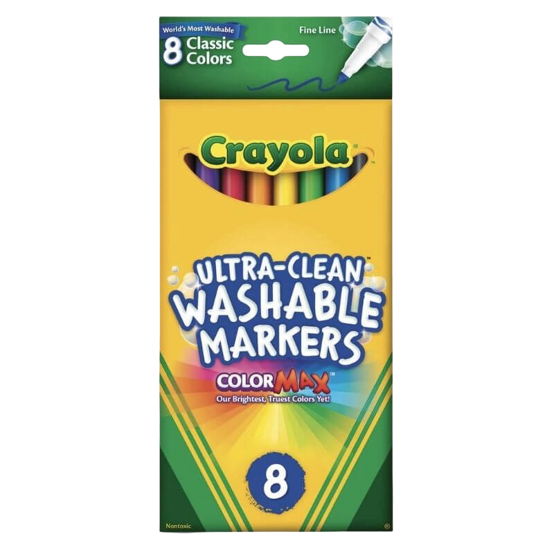 Crayola Ultra Clean Washable Fine Line Markers - Classic 8 colors