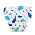 Charlie Banana Reusable Swim Diaper Snaps - The Whale on White