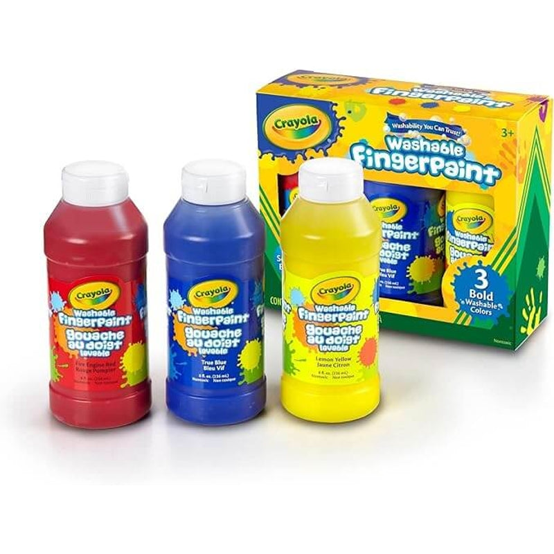 Crayola Washable Bold Fingerpaint - Primary Colors - 3-Pack
