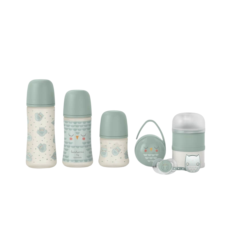 Suavinex Bonhomia Owl Welcome Baby Gift Set 7 Pieces - Green