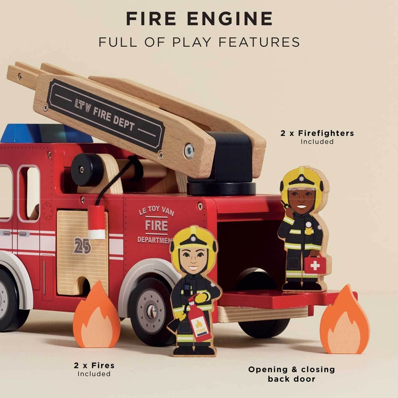 Le Toy Van Wooden Fire Engine