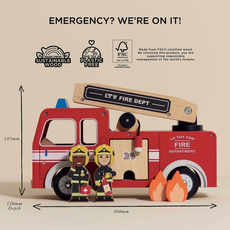 Le Toy Van Wooden Fire Engine