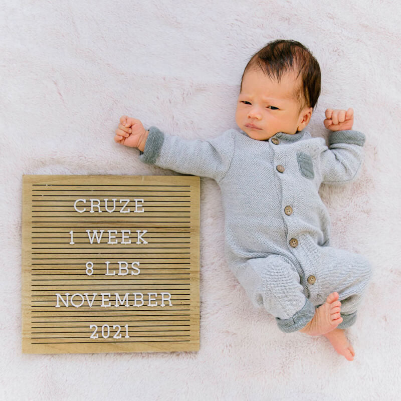 Pearhead Wooden Letterboard Set - Natural