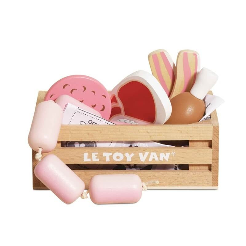 Le Toy Van Wooden Market Crate - Butchers Meat