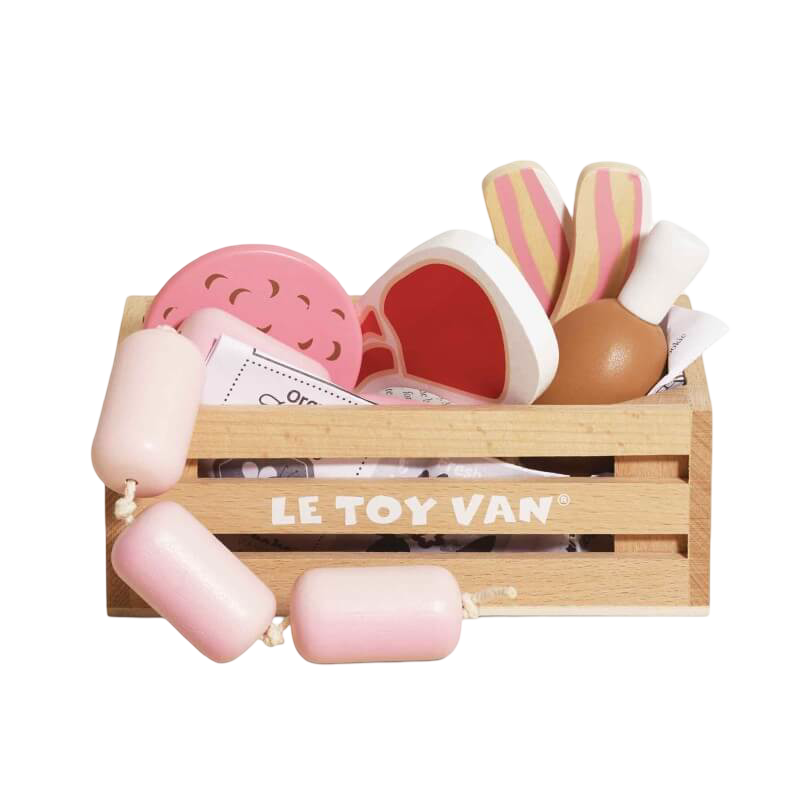 Le Toy Van Wooden Market Crate - Butchers Meat