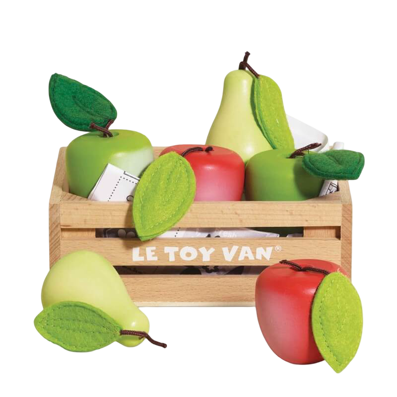 Le Toy Van Wooden Market Crate - Orchard Fruits