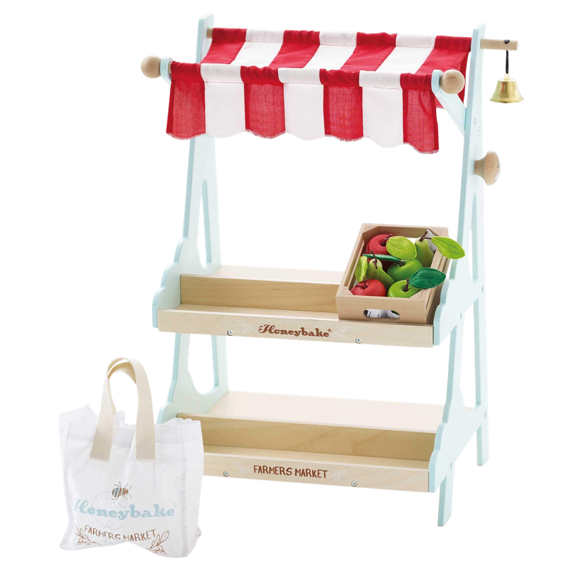 Le Toy Van Wooden Market Stall & Fruit Play Food Crate