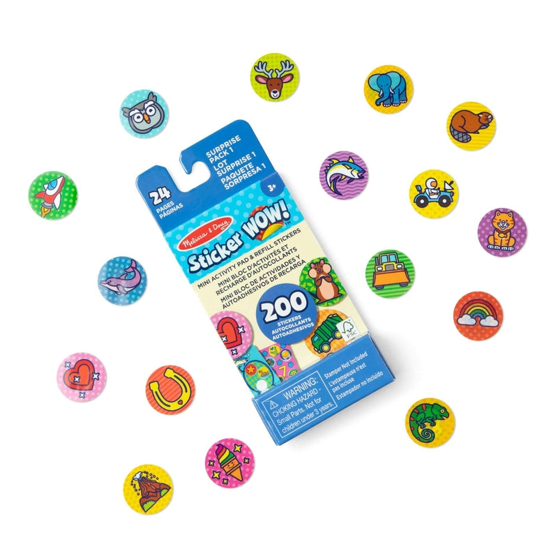 Melissa & Doug WOW!® Mini Activity Pad & Refill Stickers - Surprise Pack (200 Stickers) - Stamper not included