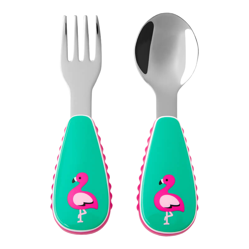 Skip Hop Zootensils Fork & Spoon - Flamingo