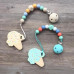 Little Caleb Teether & Pacifier Clip - Ice Cream - Mint